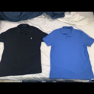 Two Ralph Lauren Polo Shirts - Large, Free Ship
